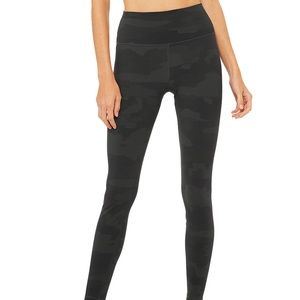 Alo Yoga Vapor Leggings Black Camo Sz S High Waist